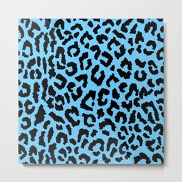 2000s leopard_black on blue Metal Print | Cheetah, 90S, Leopard, Graphicdesign, Cheetahprint, Leopardprint, Y2Kaesthetic, Neon, 00S, 2000S 