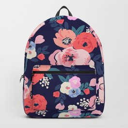 Aurora Floral Backpack | Illustration, Art, Painting, Digital, Acrylic, Floral, Romance, Fashion, Flower, Coral 