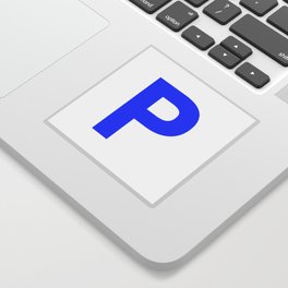 Letter P (Blue & White) Sticker
