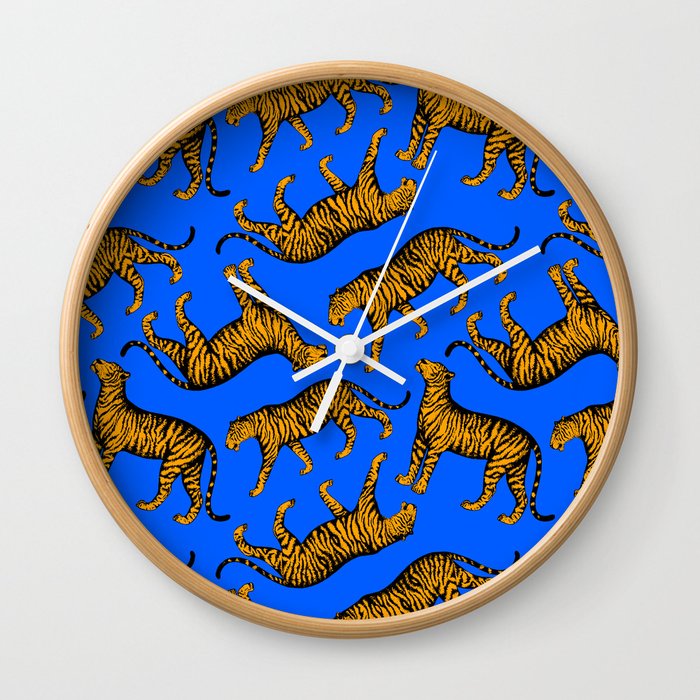 Tigers (Cobalt and Marigold) Wall Clock