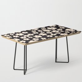 Black and White Retro Flowers Coffee Table