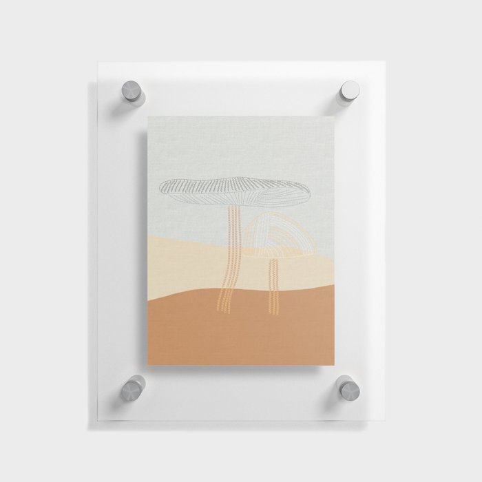 Two Stitched Mushrooms Floating Acrylic Print