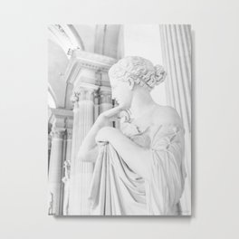 Lady In White Metal Print | Paris, Artistic, Sculpture, Greek, Museum, White, Statuette, Lady, Minimalism, Female 
