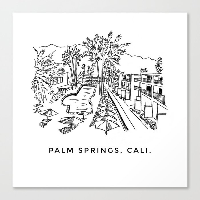 Palm Springs Sketch Canvas Print