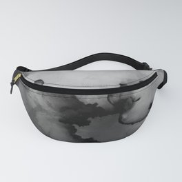 Undertow- Gray Black Abstract Painting Fanny Pack