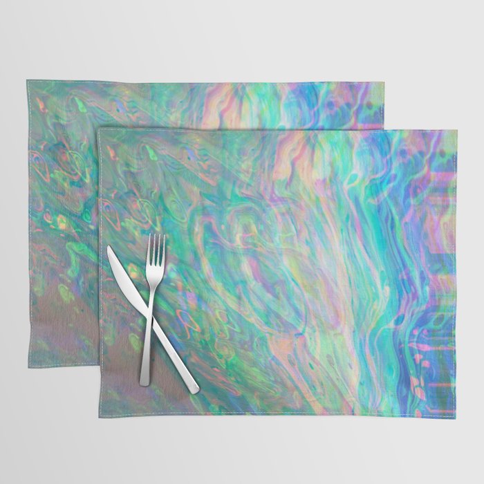 Holographic Rainbow Abstract Placemat