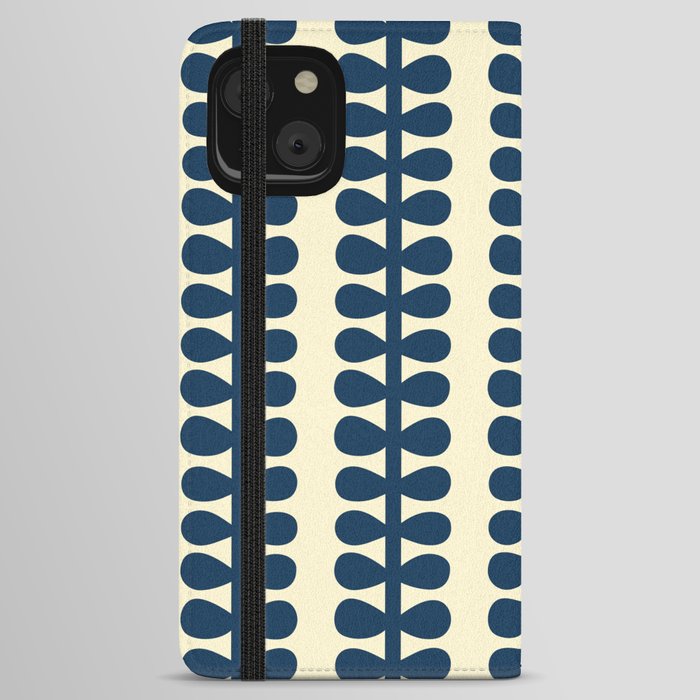 Simple vertical fern leaves 3 iPhone Wallet Case