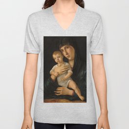  Madonna and Child by Giovanni Bellini V Neck T Shirt