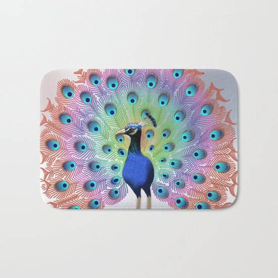 Colorful Peacock Bath Mat