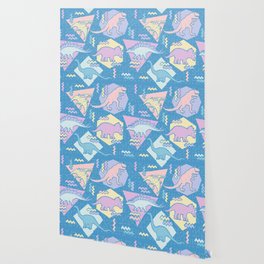 Nineties Dinosaurs Pattern  - Pastel version Wallpaper