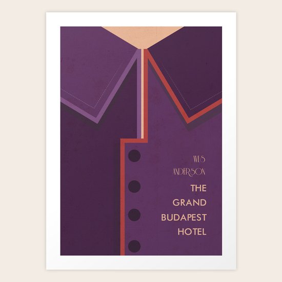 Wes Anderson's Grand Budapest Hotel - Minimal Movie Poster Art Print