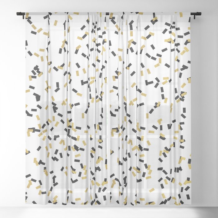 New Year's Eve Pattern 8 Sheer Curtain