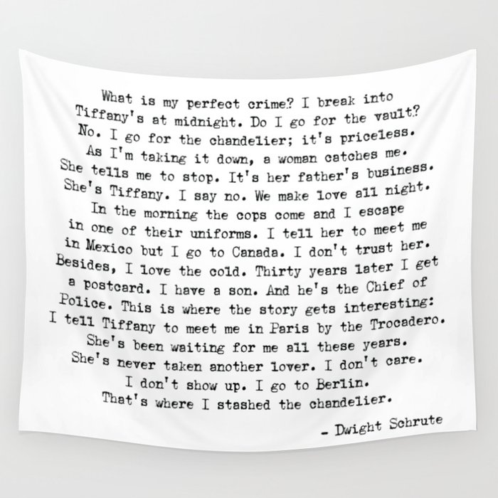 Perfect Crime Quotes Wall Tapestry by MoCoWo Society6