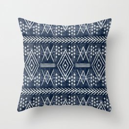 vintage moroccan - dark blue Throw Pillow