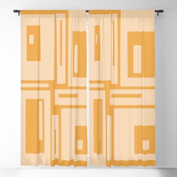Geometric orange summer pattern Blackout Curtain