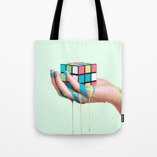 MELTING RUBIKS CUBE Tote Bag
