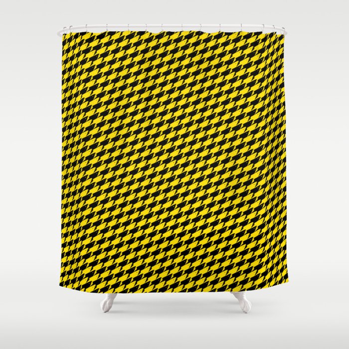 black and yellow shower curtain