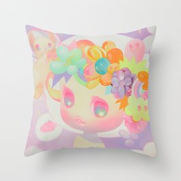 'Lavender' cute soft pastel art Throw Pillow