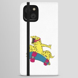 Skateboarding Gecko iPhone Wallet Case