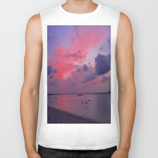 Swimming Towards Sundown Biker Tank