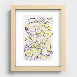 Purple and Yellow Swirls Recessed Framed Print