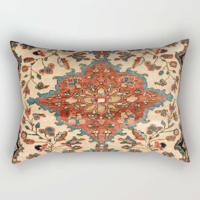 Sarouk Poshti West Persian Rug Print Rectangular Pillow