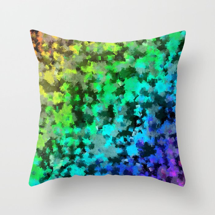 Starrider -- Abstract cubist color expansion Throw Pillow