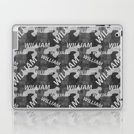  William pattern in gray colors and watercolor texture Laptop Skin