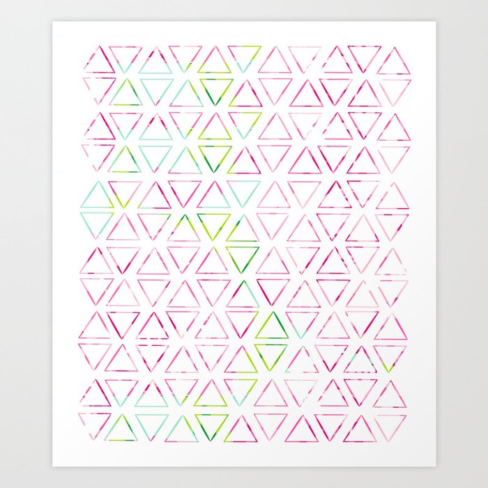 Lilly Pulitzer Inspired Triangle Pattern Art Print
