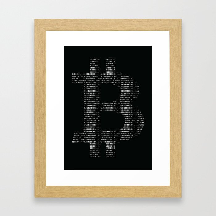 Bitcoin Binary Black Framed Art Print