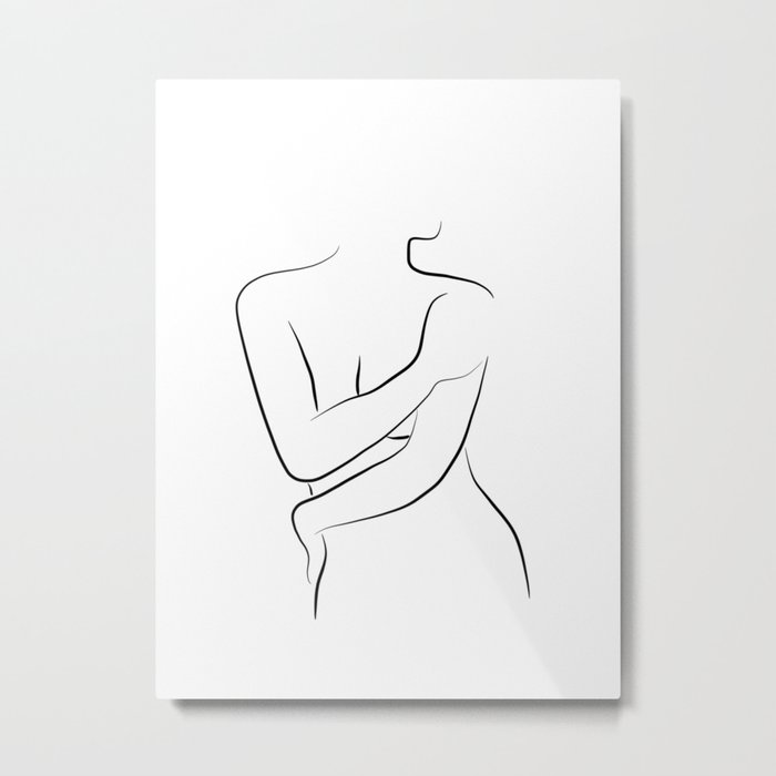 Female Body Line Art Oh Hana Metal Print By Peachonawindowsill Society6,Google Pixel 4 Png Transparent