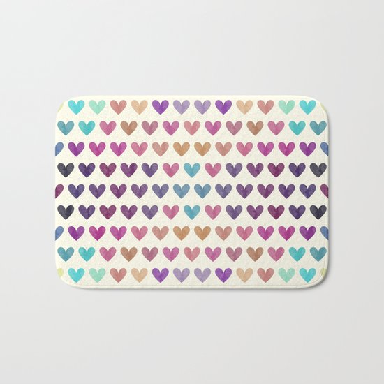 Colorful hearts III Bath Mat