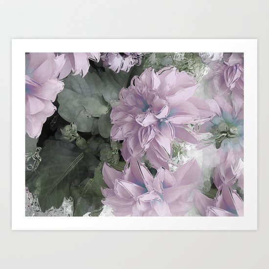 Pastel Dahlia's Art Print