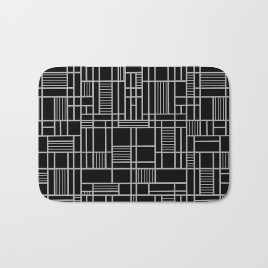 Map Lines Silver Bath Mat