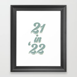 21st birthday born in 2001 blue retro fonts 21st bday gifts and fashion Framed Art Print
