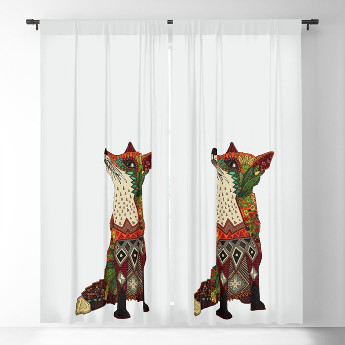 fox love off white Blackout Curtain