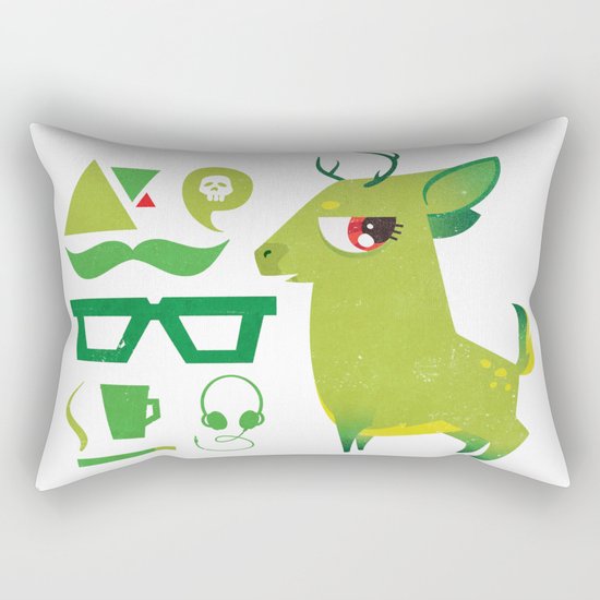 Hipsdeer (green) Rectangular Pillow