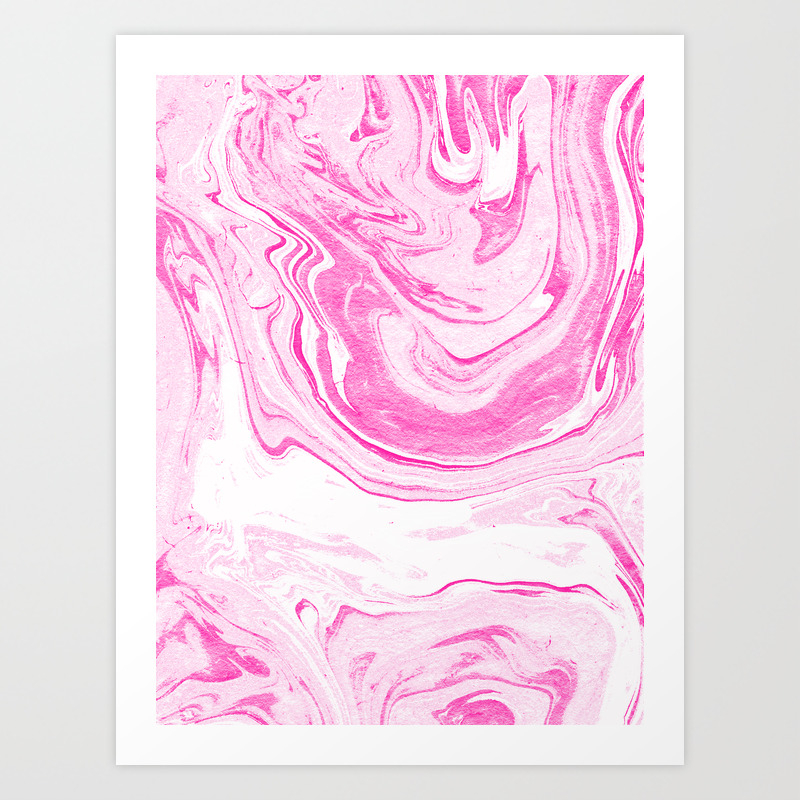 Aoki Spilled Ink Watercolor Ocean Pink Pastel Marble Painting