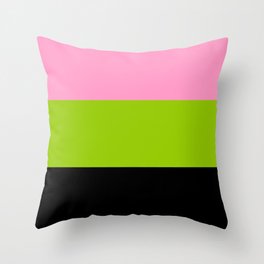 Just three colors 2 pink,green,black Throw Pillow