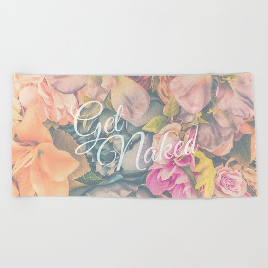 Get Naked Floral Beach Towel