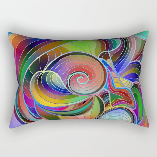 Rainbow Swirl Rectangular Pillow