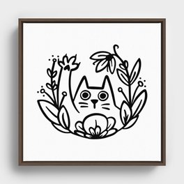 Chimi & Plants Framed Canvas