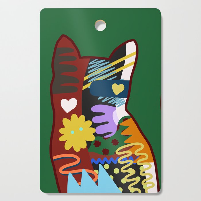 Abstract cat meow 2 Cutting Board