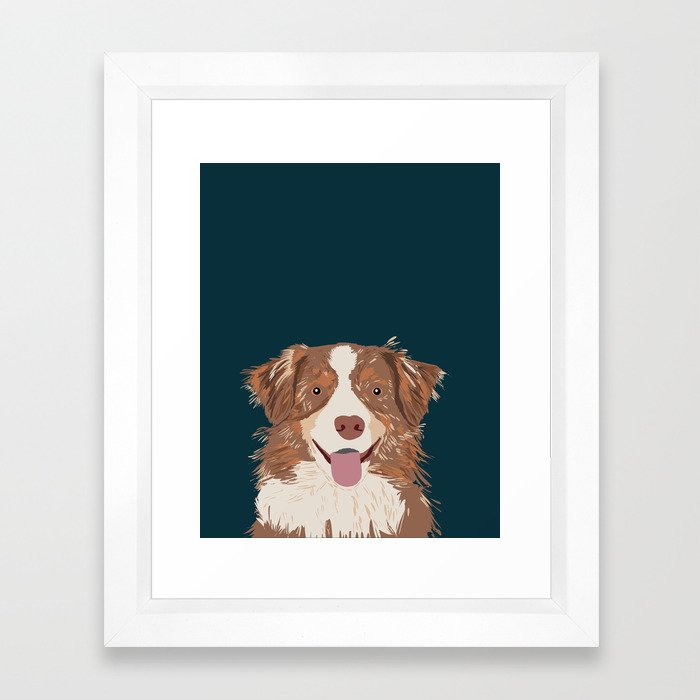 Hollis - Australian Shepherd gifts for dog owners pet lovers dog people gifts for dog person Framed Art Print