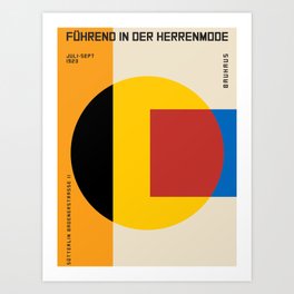 Vintage poster-Bauhaus Fuhrend in der Herrenmode 1923. Art Print