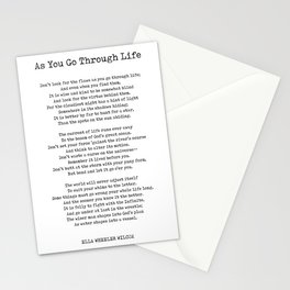 As You Go Through Life - Ella Wheeler Wilcox Poem - Literature - Typewriter Print 2 Stationery Card