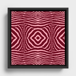 Zebra Wild Animal Print 730 Burgundy and Pink Framed Canvas