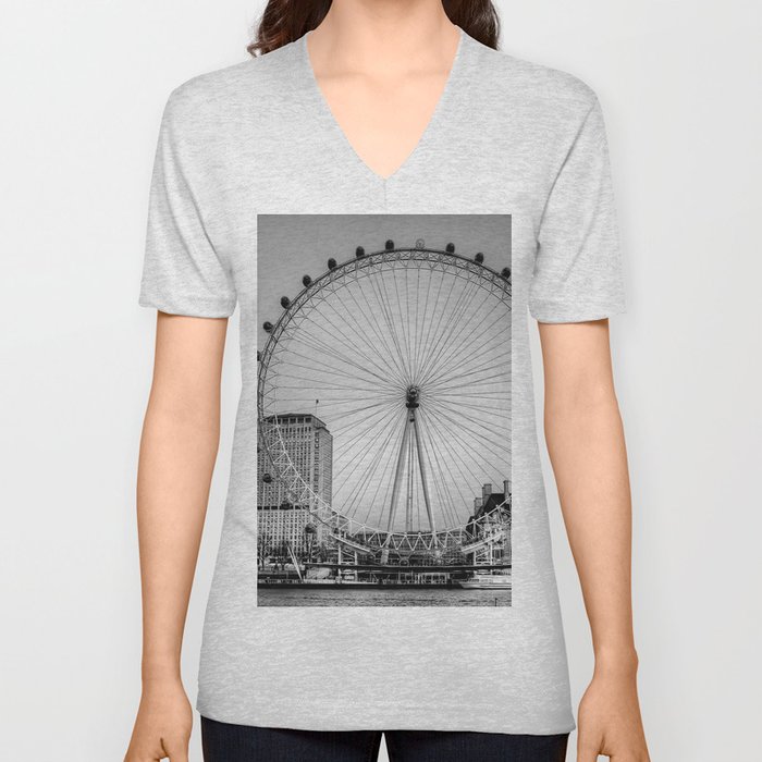 London Eye, London V Neck T Shirt
