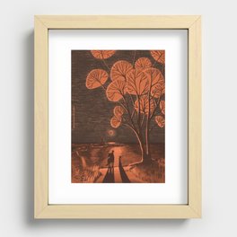 The first meeting - A magical night under the bloody red moon Recessed Framed Print