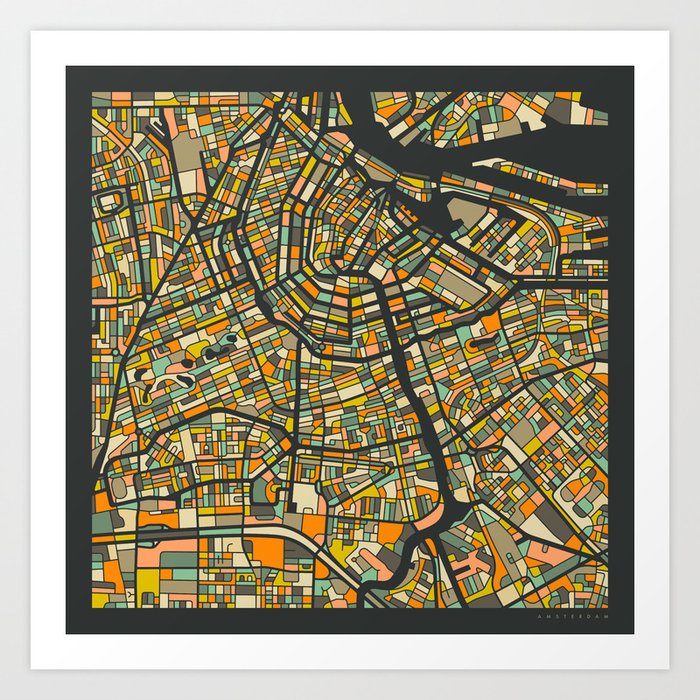 AMSTERDAM MAP Art Print